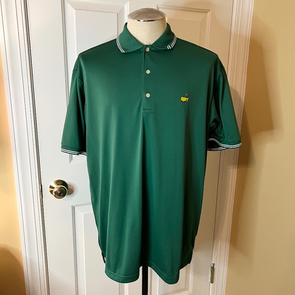 NWOT Men's Masters Performance Golf Green Augusta National Polo Shirt Size LARGE - Picture 1 of 3